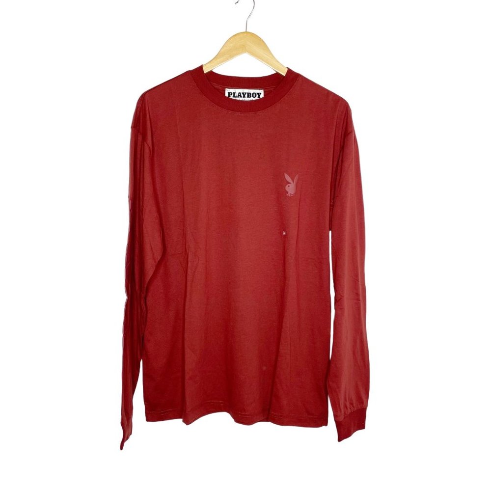 NEW Playboy by Pacsun Long Sleeve Maroon T-Shirt Size Medium
